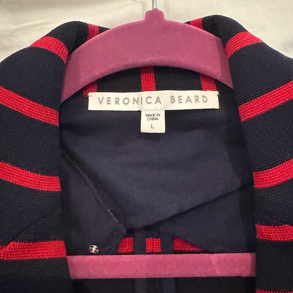 Veronica Beard Navy Blazer with Red Stripes - Picture 4 of 6